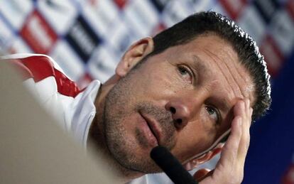 Simeone, en la rueda de prensa del viernes