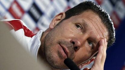 Simeone, en la rueda de prensa del viernes