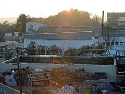 Vista parcial del matadero de Alicante, en la zona por donde se vierten los residuos, en una imagen captada ayer.