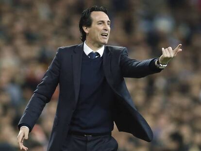 Emery durante el partido. 