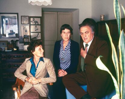 Rosetta Loy, Natalia Ginzburg y Federico Fellini.