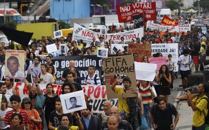 Una manifestación contra el Mundial en Brasilia, el pasado 23 de junio.