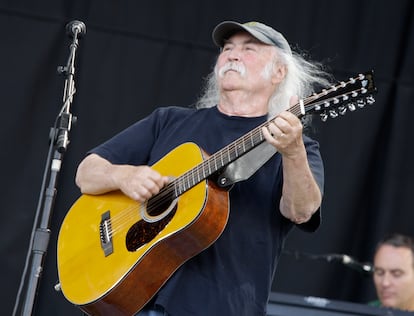 David Crosby of the band Crosby, Stills and Nash, performs at Glastonbury Festival in England, on June 27, 2009.