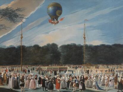 Ascensión de un globo Montgolfier en Aranjuez (1784), de Antonio Carnicero Mancio. El Museo del Prado.