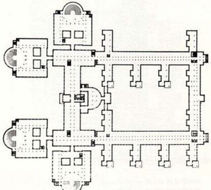 Esquema de la planta del hospital Clínico San Carlos.