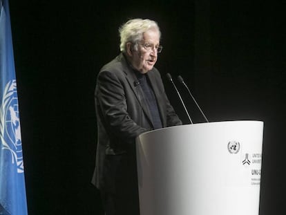 Noam Chomsky, el s&aacute;bado en Barcelona.