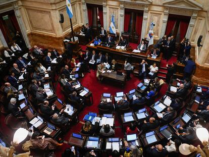 Sesión del Senado en Buenos Aires, Argentina, el 12 de junio 2024.