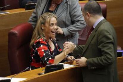 Sonia Castedo, ayer en las Cortes valencianas.