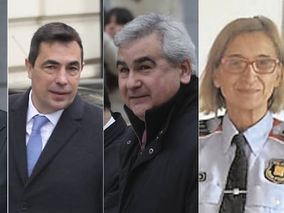 Josep Lluís Trapero, Pere Soler, César Puig and Teresa Laplana.