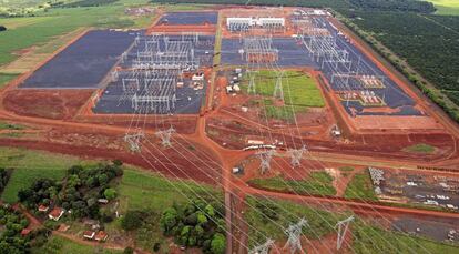 Foto a&eacute;rea de las subestaciones el&eacute;ctricas Araraquara II, ejecutadas por CYMI, filial de ACS. 