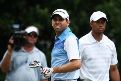 Sergio García y Tiger Woods.