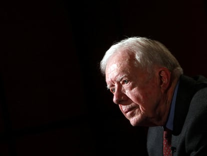 El expresidente Jimmy Carter durante una entrevista en Egipto, en 2012.