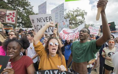 La protesta contra las armas en el Congreso de Florida este mi&eacute;rcoles.