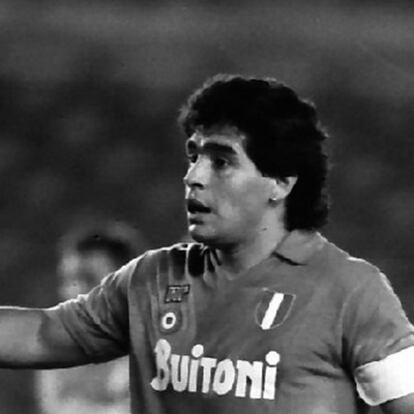 Maradona en Nápoles en 1987.