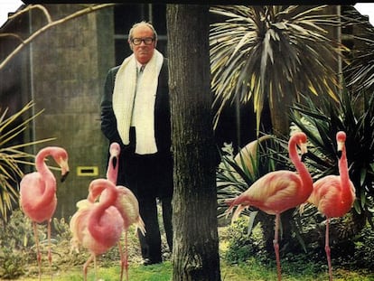El poeta Joan Vinyoli al zoo de Barcelona