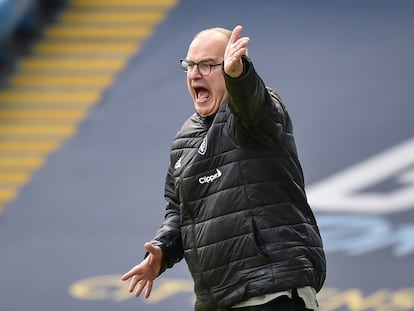 Marcelo Bielsa durante un partido del Leeds la temporada pasada.