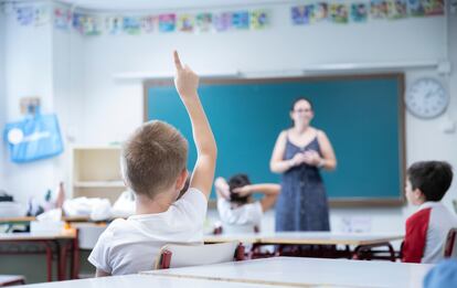 Primer día de curso en el colegio público Dionisio Ridruejo de Madrid, en septiembre de 2023.