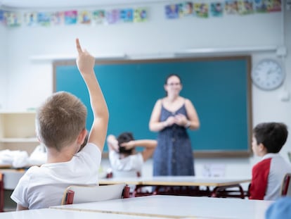 Primer día de curso en el colegio público Dionisio Ridruejo de Madrid, el seis de septiembre.