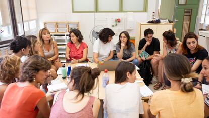 El claustro de profesores de un instituto escuela de Barcelona, antes del inicio de curso.