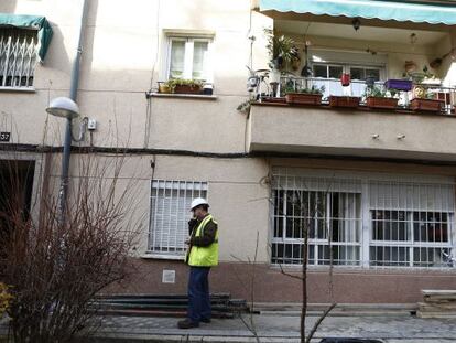 Casa afectada por posible derrumbe en Carabanchel el 7 de enero.