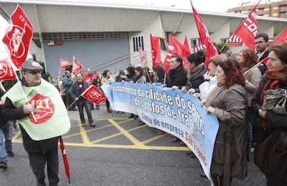 Protesta por los despidos en el centro 