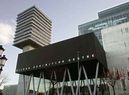 Entrada principal del Bilbao Exhibition Centre, la Feria Internacional de Muestras ubicada en Barakaldo.