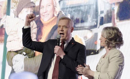 El finlandés Antti Rinne, tras conocer los resultados electorales, el pasado 14 de abril en Helsinki.