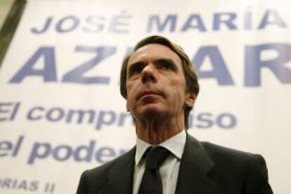 El expresidente del Gobierno José María Aznar durante la presentación de la segunda parte de sus memorias. EFE/Archivo