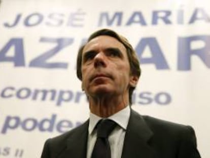 El expresidente del Gobierno José María Aznar durante la presentación de la segunda parte de sus memorias. EFE/Archivo