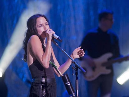 El cuarteto irland&eacute;s The Corrs durante el concierto que ofrece esta noche en el Festival de Cap Roig, que se celebra en Palafrugell (Girona).