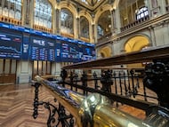 Patio de operaciones de la Bolsa de Madrid.