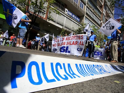 Manifestación de policías municipales en Madrid.