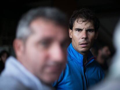 Rafael Nadal during the clean-up operation in Sant Llorenç earlier this year.