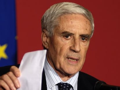 Franco Marini en 2008, cuando era presidente del Senado italiano.