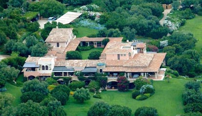 Vista aérea da Villa Certosa, a mansão de Silvio Berlusconi na Sardenha.