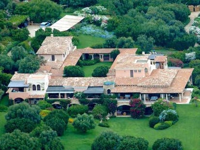 Vista aérea da Villa Certosa, a mansão de Silvio Berlusconi na Sardenha.