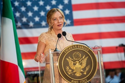 Giorgia Meloni el pasado 2 de julio en la Embajada de Estados Unidos en Roma.