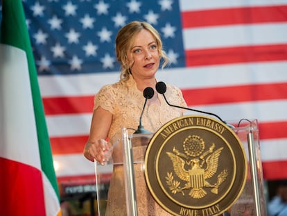 Giorgia Meloni el pasado 2 de julio en la Embajada de Estados Unidos en Roma.