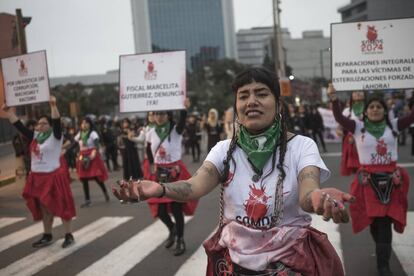 Marcha del Ni una menos en Lima en agosto de 2018.