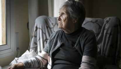 Conxita Vila, una de las madres de la Maternidad de Elna, en su casa de Castell d'Aro.