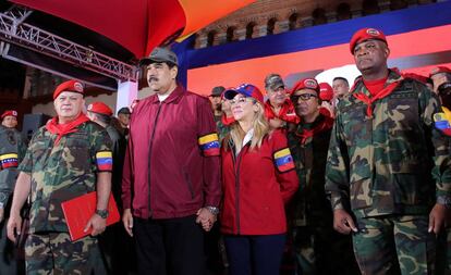 Nicolás Maduro durante la conmemoración a Hugo Chávez este martes.
 