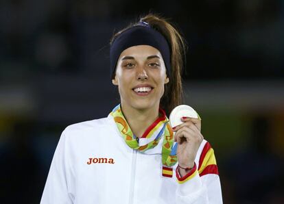 Eva Calvo, con la medalla de plata, 18 de agosto.