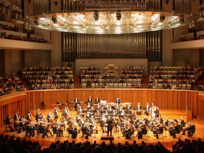 Una instant&aacute;nea de la actuaci&oacute;n de la OCV con Zubin Mehta en el NCPA de Pek&iacute;n.