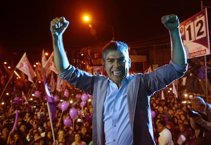 El candidato presidencial peruano Julio Guzmán en Arequipa el pasado martes.