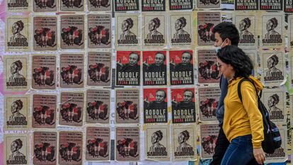 Afiches de campaña de Francia Márquez en las calles de Bogotá.