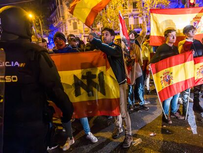 Concentración el sábado ante la sede del PSOE en Madrid.