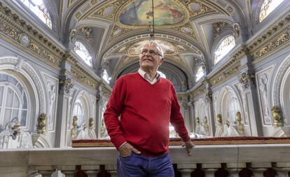 El alcalde de Valencia y candidato a la reelección por Compromís, Joan Ribó, en el interior del Ayuntamiento. 