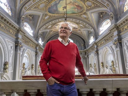 El alcalde de Valencia y candidato a la reelección por Compromís, Joan Ribó, en el interior del Ayuntamiento. 