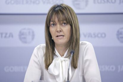 La portavoz del Gobierno, Idoia Mendia, durante su rueda de prensa de ayer.