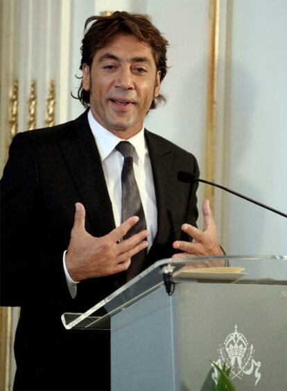 Javier Bardem agradece la concesión del Premio Nacional de Cinematografía.